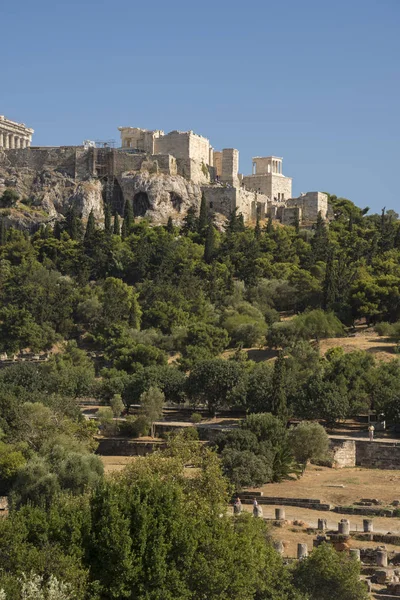 Temple Acropolis Athens Athens Seen Agora Greece — Stock Photo, Image