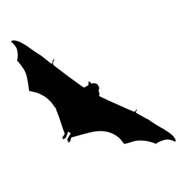 Uçan Yarasa Silüeti Vektör Biçimi Beyazda İzole Edildi