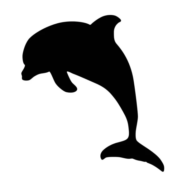 Bootle Nosed Dolphin Tursiops Silhouette Saltar Sobre Los Océanos Todo — Archivo Imágenes Vectoriales