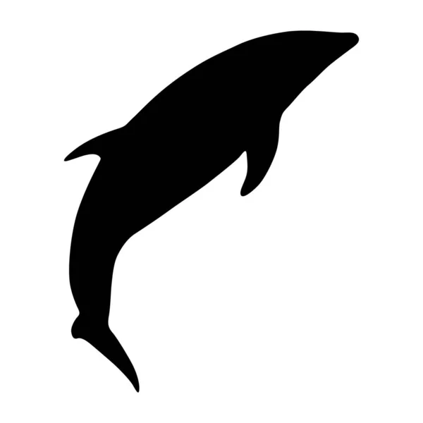 Delfín Oscuro Lagenorhynchus Obscurus Silueta Vector Encontrado América Del Sur — Vector de stock