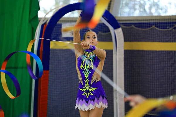 Moskova Rusya 2019 Moskova Grace Bölgesel Yarışması Yarışmada Kız Jimnastikçi — Stok fotoğraf