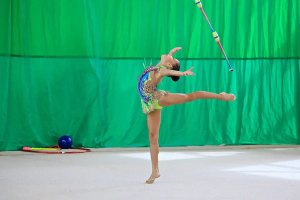 Moscou Russie 2019 Moscou Grace Compétition Régionale Gymnaste Fille Dans — Photo