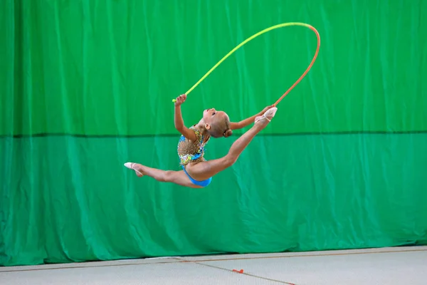 Moskova Rusya 2019 Moskova Grace Bölgesel Yarışması Yarışmada Kız Jimnastikçi — Stok fotoğraf