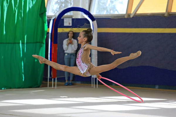 Moskau Russland 2019 Moskau Schmücken Regionalen Wettbewerb Die Mädchen Turnerin — Stockfoto