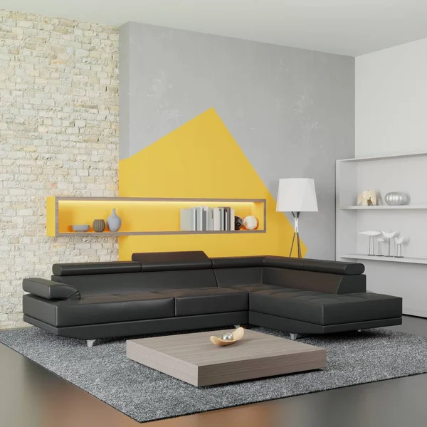 Illustration Modern Living Room — Stock Photo, Image