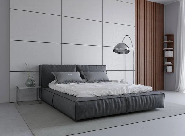 Diseño Moderno Dormitorio Cama Doble — Foto de Stock