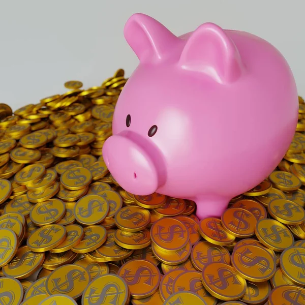 Piggy Bank Por Dinero Pig Store — Foto de Stock