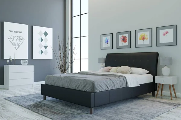 Bedroom Design White — Stock Photo, Image
