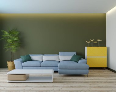 Parlak iç mekan elementler ve dekorla