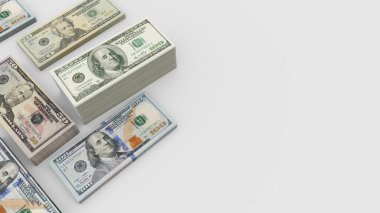 Masada dolar banknotları var. 3d hazırlayıcı