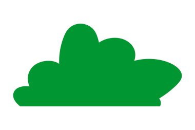 Yeşil çimen siluetleri. Çizgi film çimleri düz stil. Bushes illüstrasyonu. Vektör illüstrasyonu beyaz arkaplanda izole edildi.