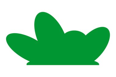 Yeşil çimen siluetleri. Çizgi film çimleri düz stil. Bushes illüstrasyonu. Vektör illüstrasyonu beyaz arkaplanda izole edildi.