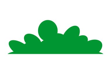 Yeşil çimen siluetleri. Çizgi film çimleri düz stil. Bushes illüstrasyonu. Vektör illüstrasyonu beyaz arkaplanda izole edildi.