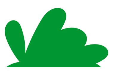 Yeşil çimen siluetleri. Çizgi film çimleri düz stil. Bushes illüstrasyonu. Vektör illüstrasyonu beyaz arkaplanda izole edildi.