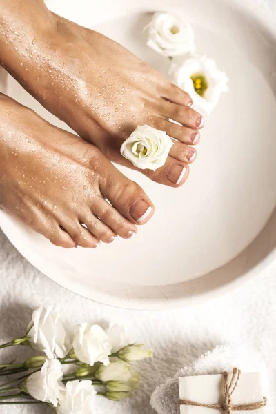 Foot spa on white background. Spa background. — Stock Photo, Image