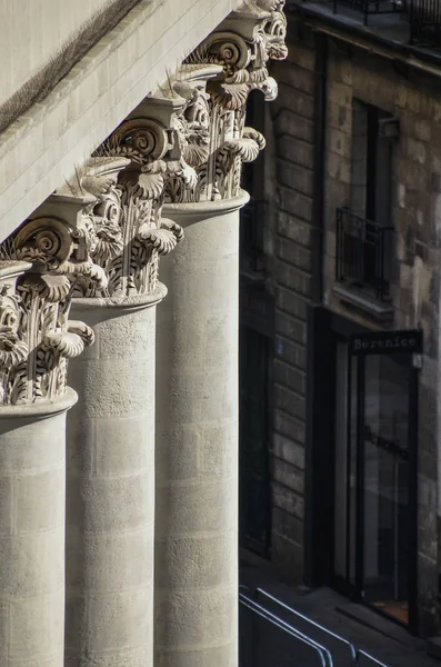 Upper part of ionic columns in the Opera building in Nantes, France