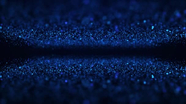 Partículas Azules Heladas Polvo Abstracto Luz Movimiento Fondo Animación Partículas — Vídeo de stock