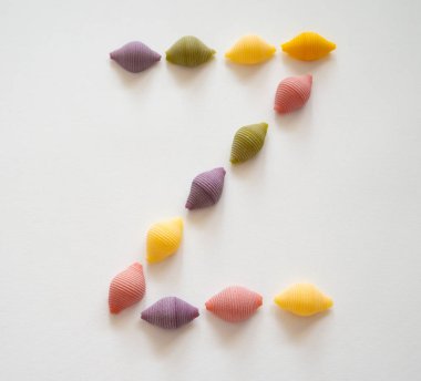 renkli makarna alfabesi - büyük harf Z