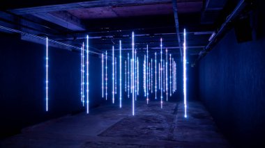 Leipzig, Almanya - 14.09.2019: Leipzig 'deki sanat müzesi - düşen damlalar kadar hafif (Kunstkraftwerk)