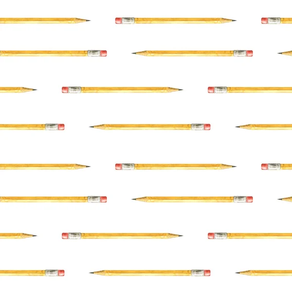 Seamless pattern of yellow pencils