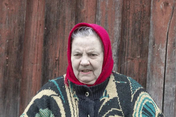 Elderly Woman Village — Stock Photo, Image