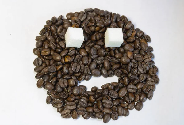 Kahve Yüzünden Kahve Şeker — Stok fotoğraf
