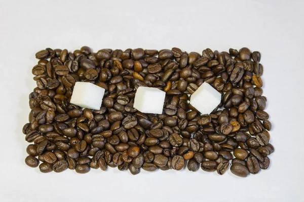 kahve çekirdekleri ile topaklar şeker