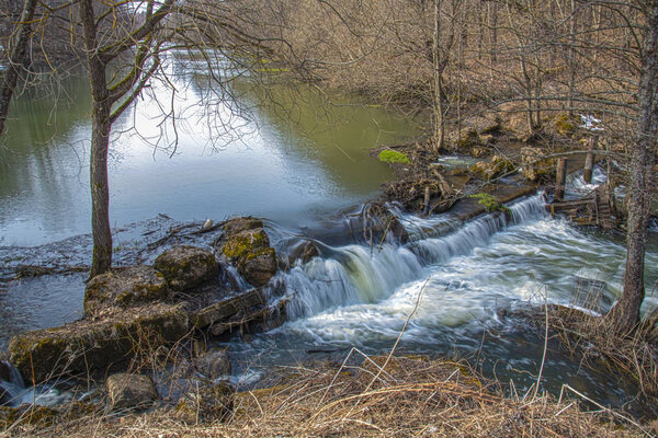 The river Techa in the spring. Kaluga region