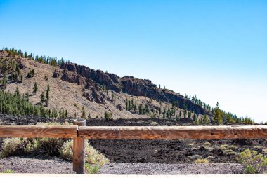 Volkan Teide yamaçlarında dondurulmuş lav