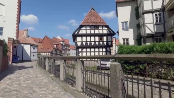 Ciudad Vieja Quedlinburg Lugar Histórico Alemania — Vídeo de stock