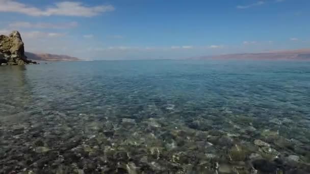 Paisaje Con Costa Del Mar Muerto — Vídeos de Stock