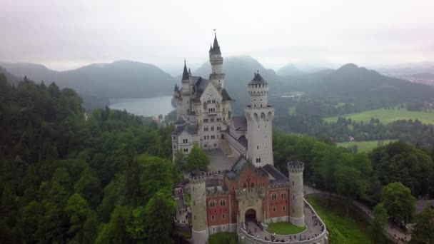 Gyönyörű Neuschwanstein Kastély Németország — Stock videók