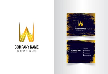 W Letter Logo Kurumsal Kartvizit