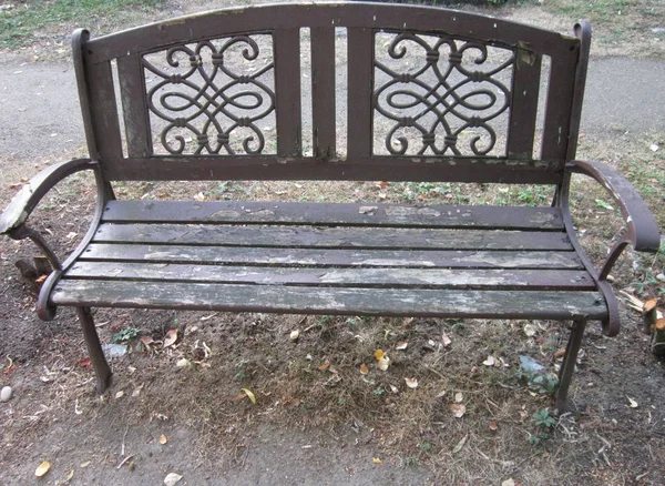 Old Ornamental Wooden Bench — Stock Photo, Image