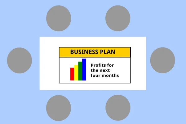 Tabela com um Plano de Negócios — Fotografia de Stock