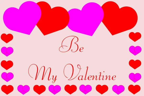 Sé mi San Valentín, corazones de San Valentín — Foto de Stock