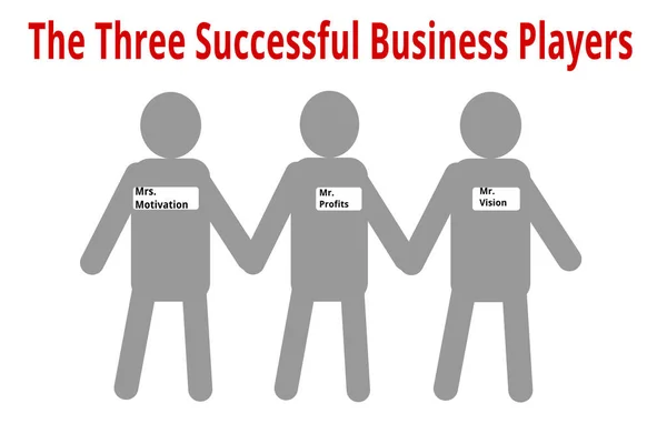 Три успешных бизнес-игрока — стоковое фото