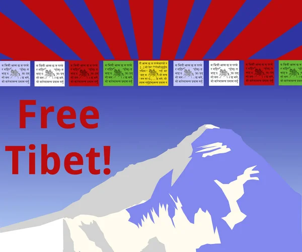 Himálaj a tibetské modlitební vlajky — Stock fotografie