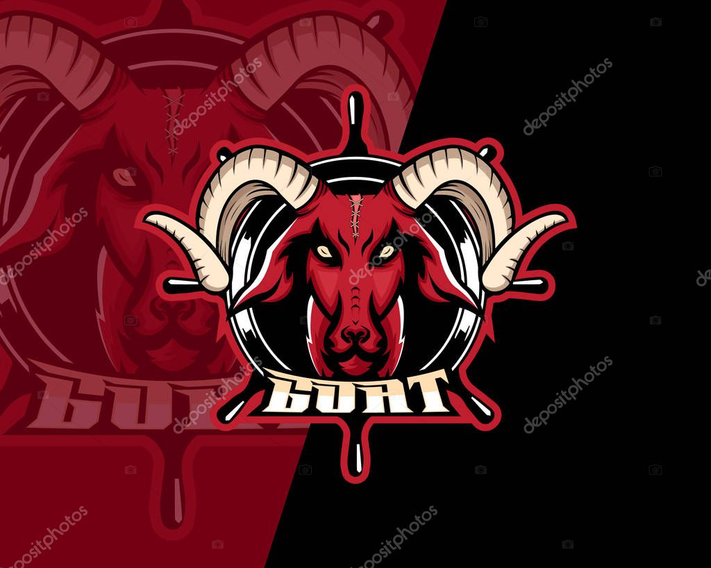 Goat esport gaming mascot logo template