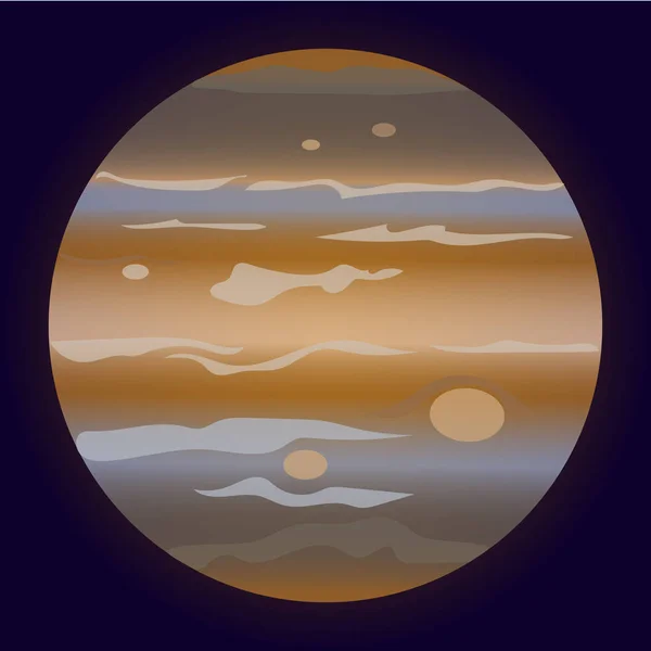 Зарисовал Планету Юпитер Тёмном Фоне Можно Использовать Листовках Социальных Сетях — стоковый вектор