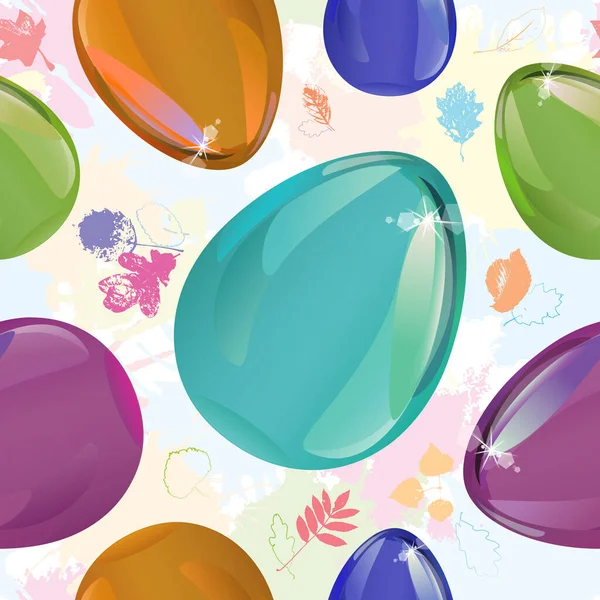 Textura sem costura com ovos coloridos — Vetor de Stock