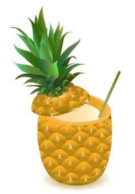 Yaz içeceği. Ananaslı Pina colada kokteyli.
