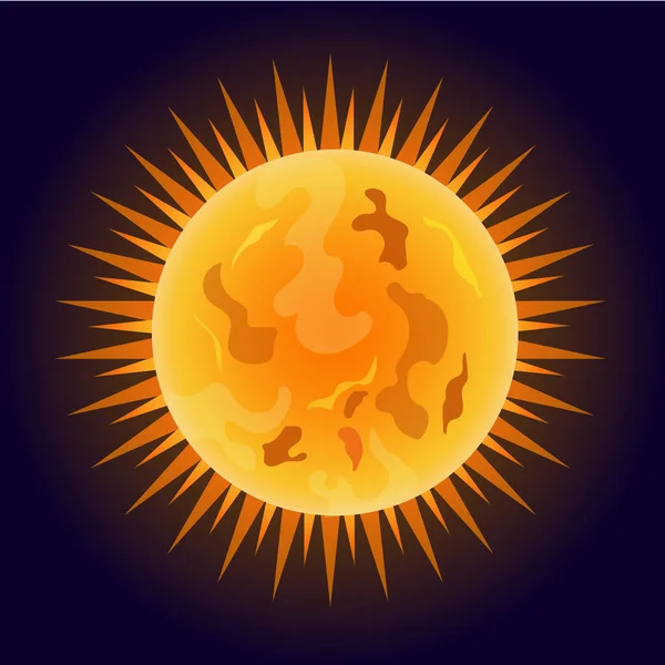 Gezeichnete Sonne Auf Dunklem Hintergrund Kann Auf Flyern Bannern Netzwerken — Stockvektor