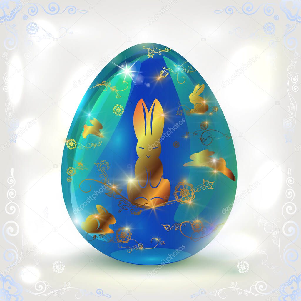 Decorative colored Easter egg for any design