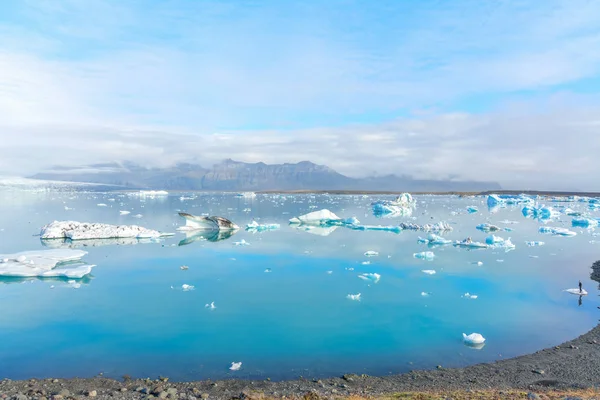 Amazing Landscape Icebergs Jokulsarlon Glacial Lake Iceland — Stock Photo, Image