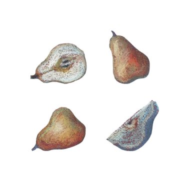 beyaz bir arka plan üzerinde sarı armut kümesi