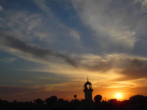 Sunset scene in Ismailia city, Egypt