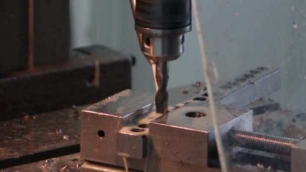 Agujeros Perforación Máquina Perforación — Vídeo de stock