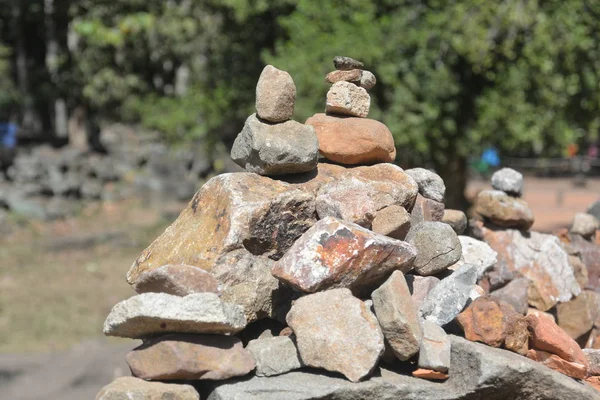 Pirâmide Mágica Pedra Cumprimento Desejo Cambodia Tailândia — Fotografia de Stock