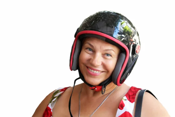 Woman in motorcycle helmet, sunglasses and protective mask 5 Royalty Free Stock Images